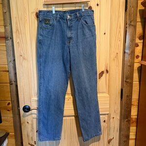 Cinch Men's Green Label Straight Blue Jeans Size 35x34
